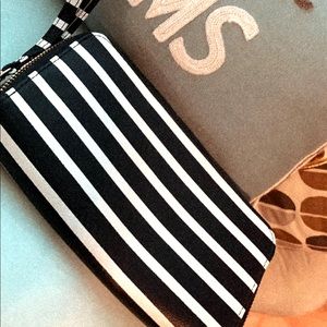Navy Blue & White Wristlet